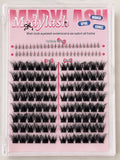 Full DIY lash extension tray with mixed clusters and bottom lashes